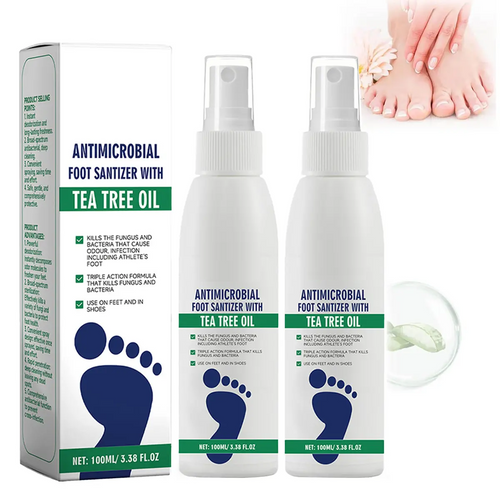 Tea Tree Oil Foot Spray - Plantar Moisturizing Deodorant for Odor Control & Dry Feet Care, Natural Foot Sanitizer with Antifungal Properties,Ximonth Clear Foot Sanitizer Spray,for Foot & Shoe Freshness