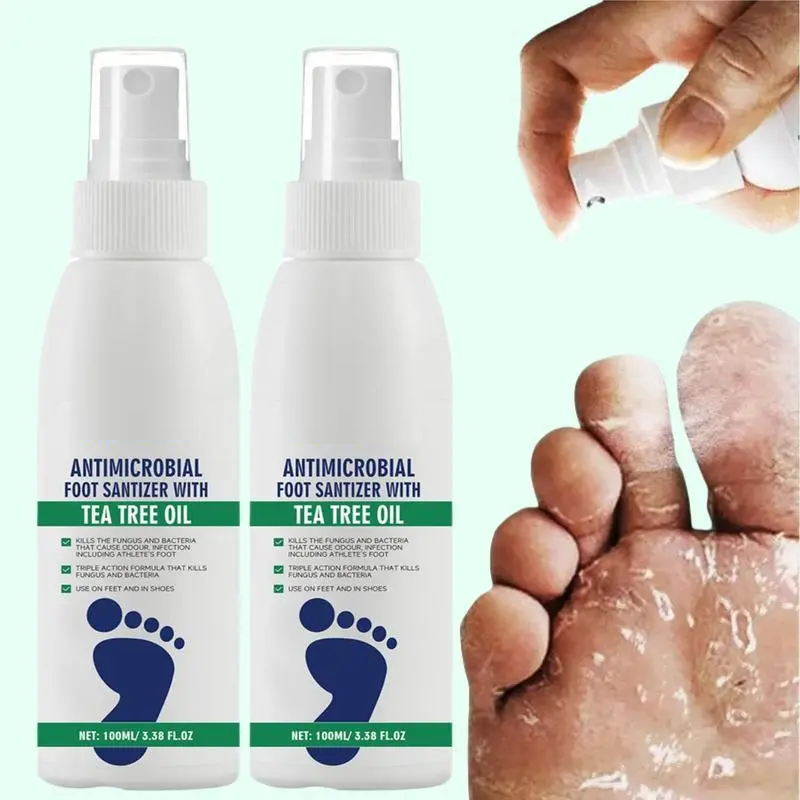 Tea Tree Oil Foot Spray - Plantar Moisturizing Deodorant for Odor Control & Dry Feet Care, Natural Foot Sanitizer with Antifungal Properties,Ximonth Clear Foot Sanitizer Spray,for Foot & Shoe Freshness