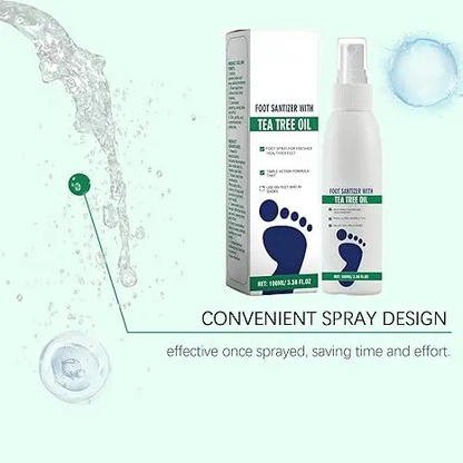 Tea Tree Oil Foot Spray - Plantar Moisturizing Deodorant for Odor Control & Dry Feet Care, Natural Foot Sanitizer with Antifungal Properties,Ximonth Clear Foot Sanitizer Spray,for Foot & Shoe Freshness