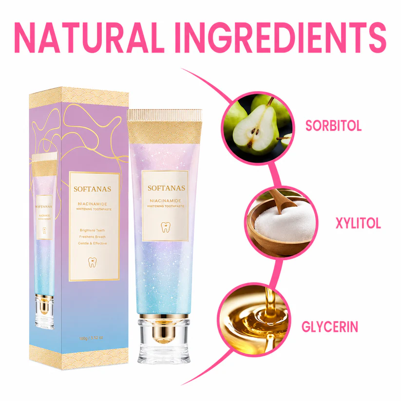 SOFTANAS Triple Fluoride-Free Whitening Niacinamide Toothpaste