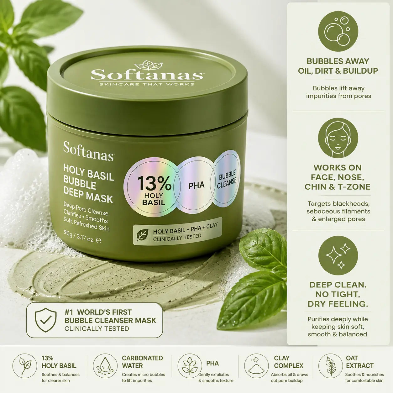 Softanas™ - Holy Basil Bubble Deep Mask